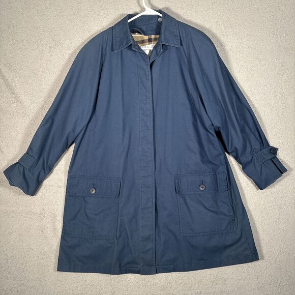 London Fog Limited Edition Womens Size 10 Reg Blanket Lined Chore Coat Navy Blue - Picture 1 of 14